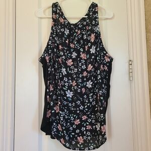 Torrid Sleeveless Floral Cutout Back Tank Top